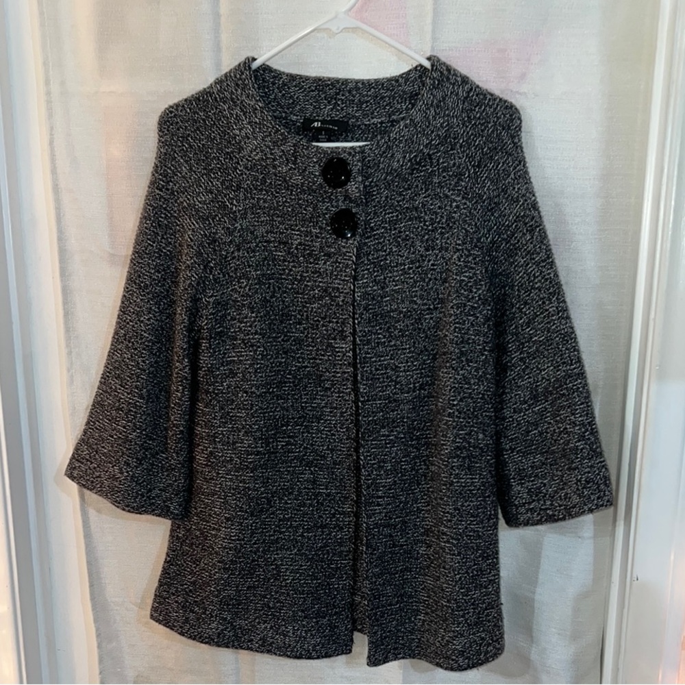 AB Studio Gray Cardigan with 3/4 sleeves